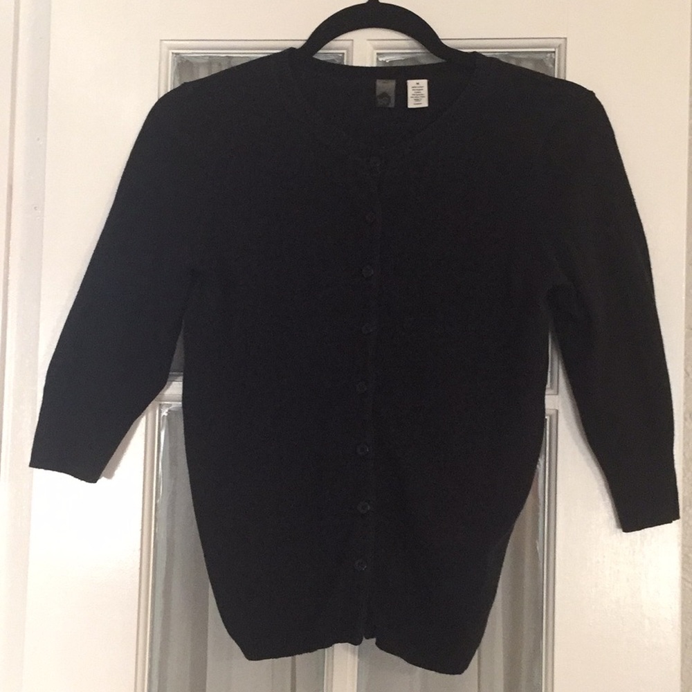 Black 3/4 sleeve bp Cardigan